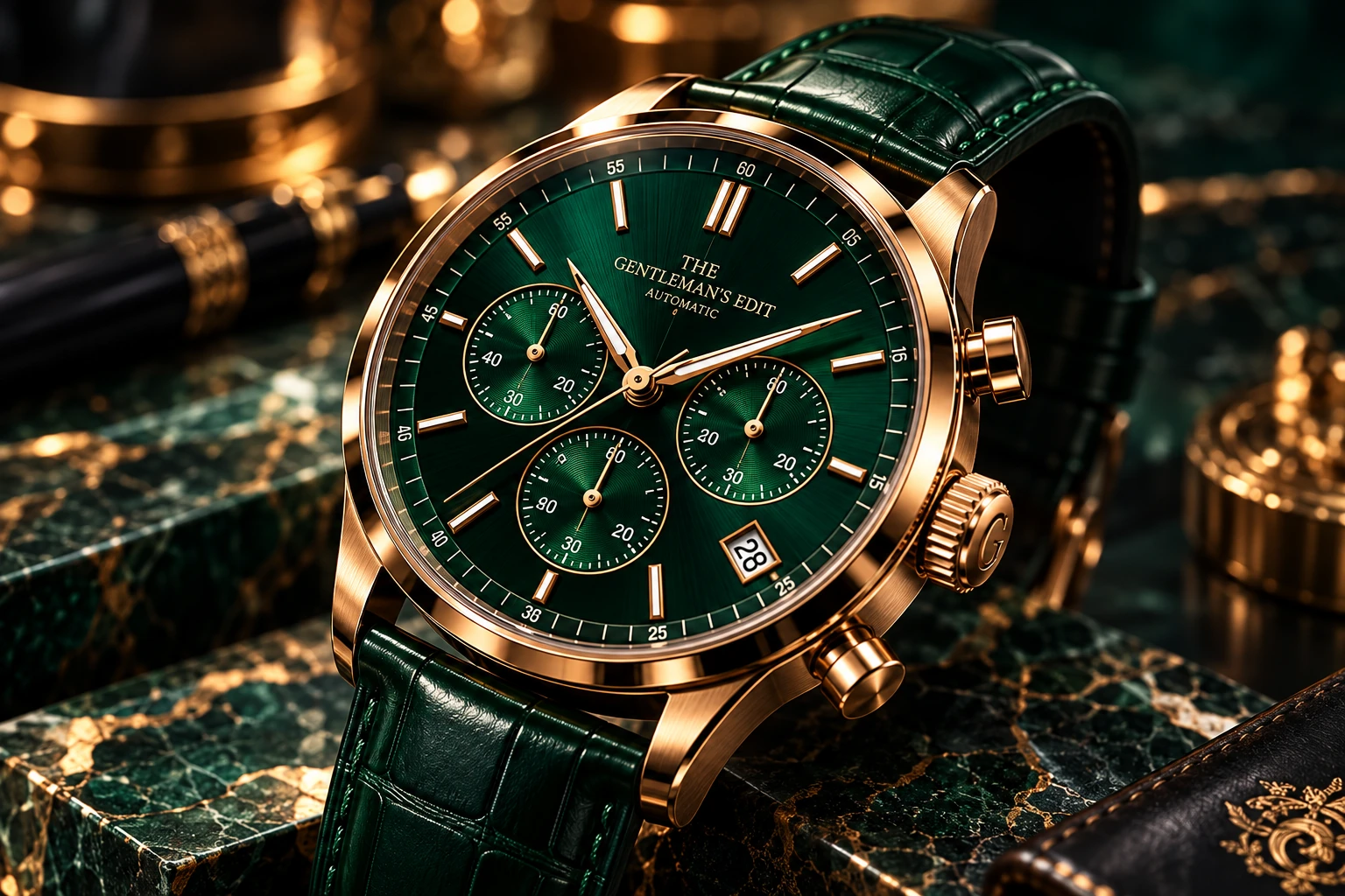 Cinematic illustration of an original mechanical watch concept